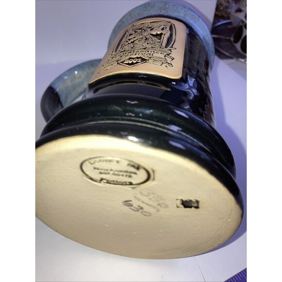 Renaissance Festival Beer Tankard 2001 Limited Edition Banner Oak Pottery Blue - Picture 4 of 6